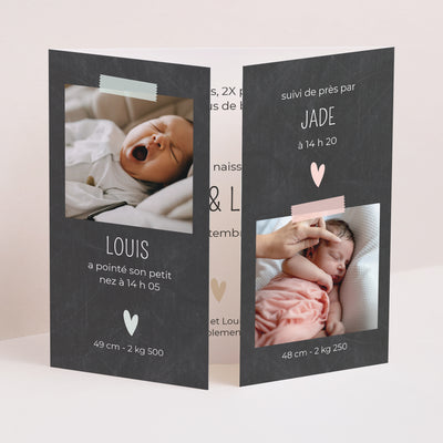 Faire-part naissance jumeaux