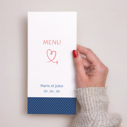 Menu Mariage Panoramique portrait Rose, bleu nuit photo N° 2