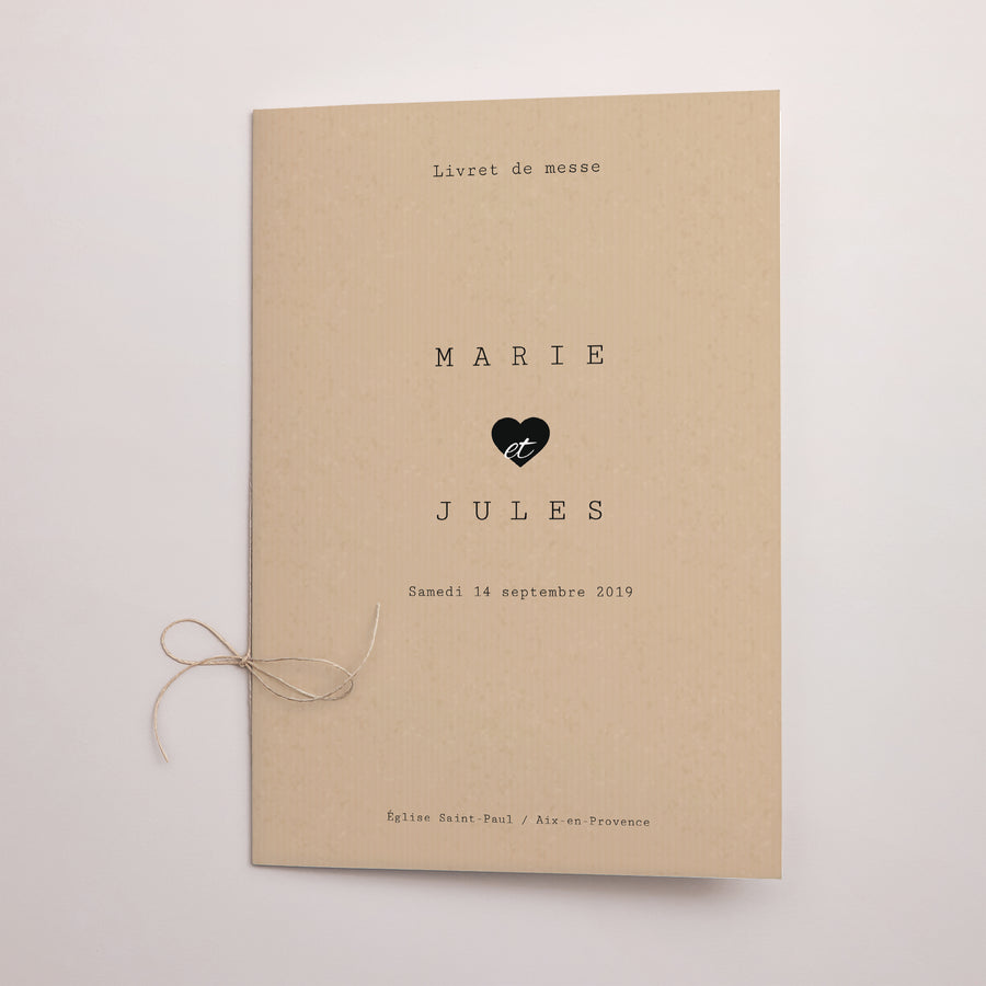 Livret de messe Mariage Double volet Notre histoire photo