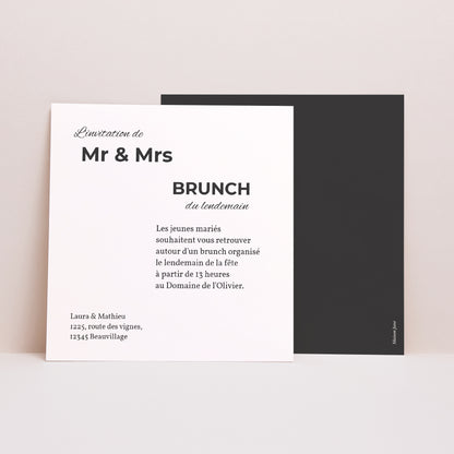 Invitations Mariage Carré Mr & Mrs photo N° 1