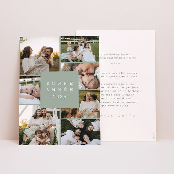 Carte de voeux Fin d'année Portrait Message Bonne Année photo
