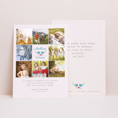 Carte de voeux Fin d'année Portrait Souhaits de Famille photo N° 1