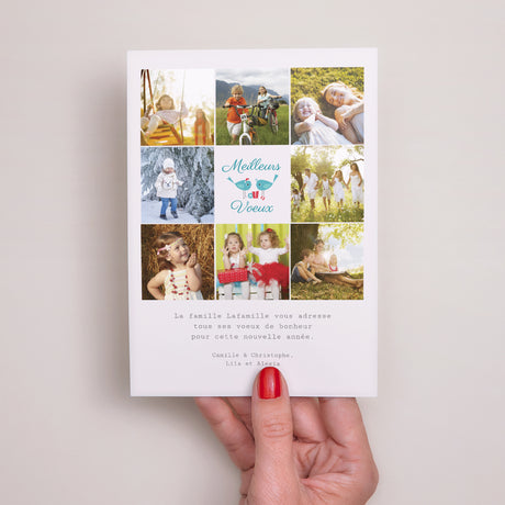 Carte de voeux Fin d'année Portrait Souhaits de Famille