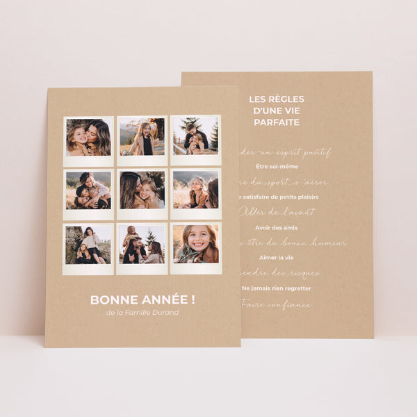 Carte de voeux Fin d'année Portrait Multi-polaroïd photo