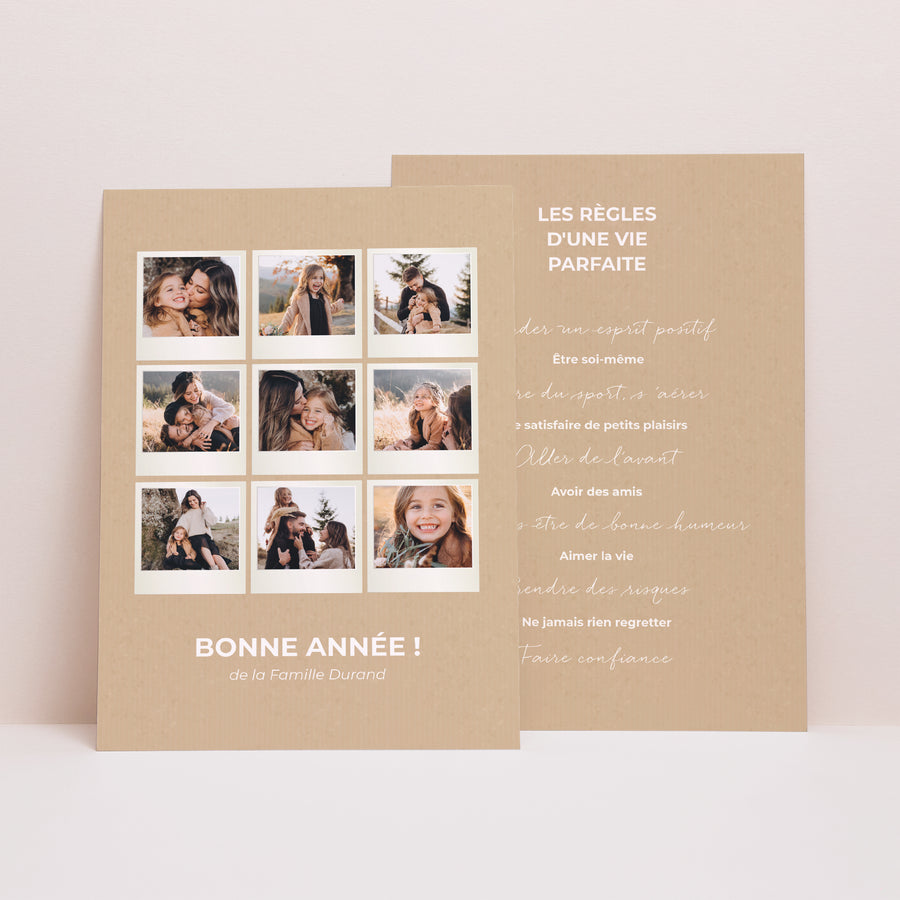 Carte de voeux Fin d'année Portrait Multi-polaroïd photo