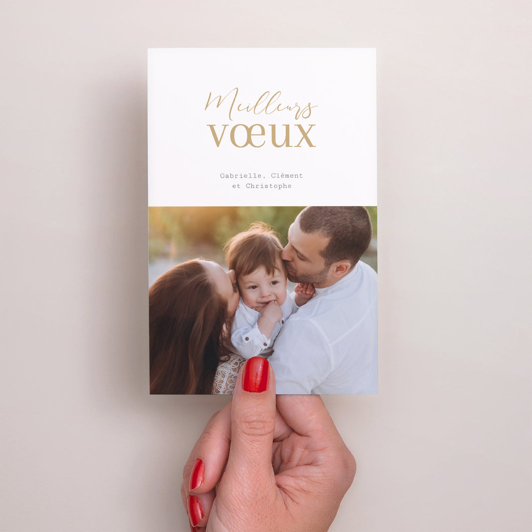 Carte de voeux Fin d'année Portrait Typo photo N° 2