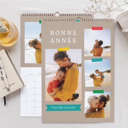 Calendrier Fin d'année Mural A3 Pêle-mêle annuel photo N° 1