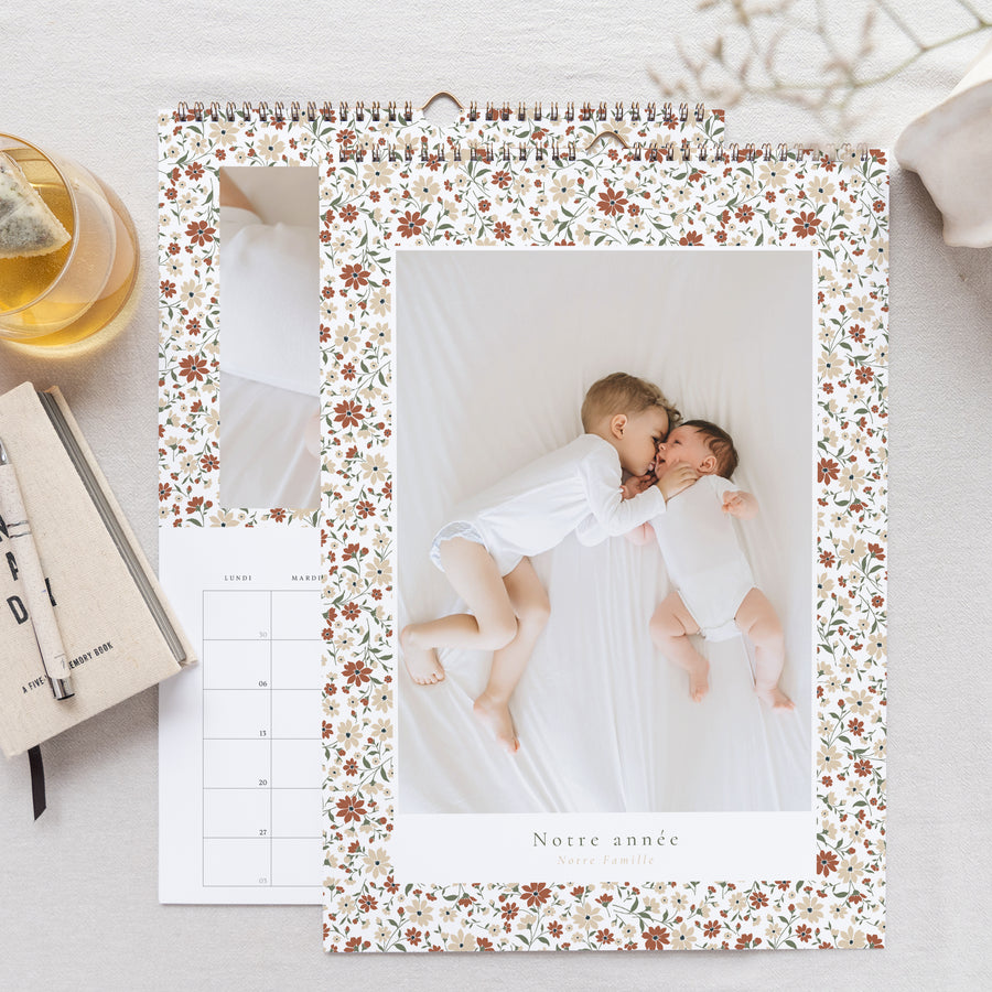 Calendrier Fin d'année Mural A3 Liberty floral photo