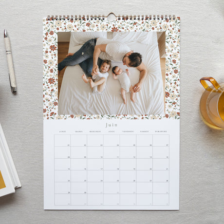Calendrier Fin d'année Mural A3 Liberty floral