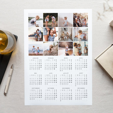 Calendrier Fin d'année Monopage portrait Damier