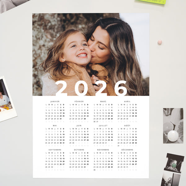 Calendrier Fin d'année Magnétique, monopage portrait Super Année photo