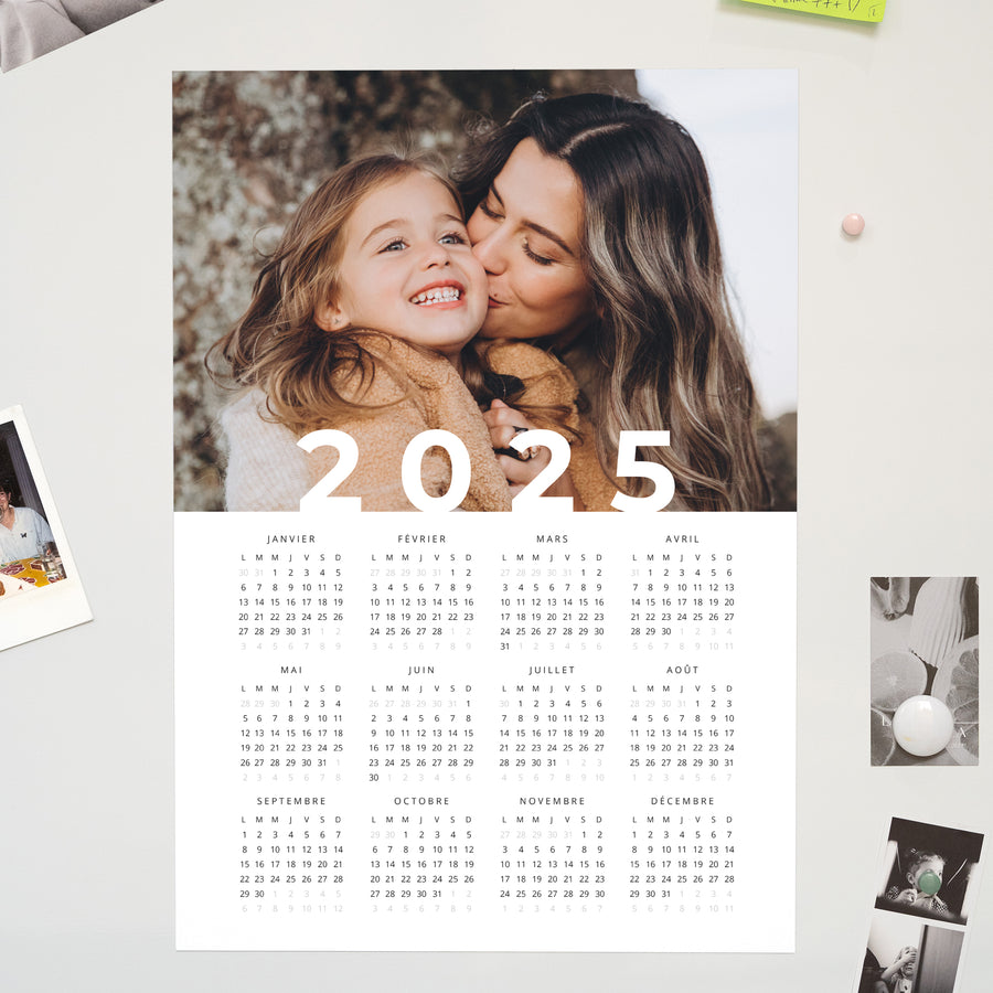 Calendrier Fin d'année Magnétique, monopage portrait Super Année photo