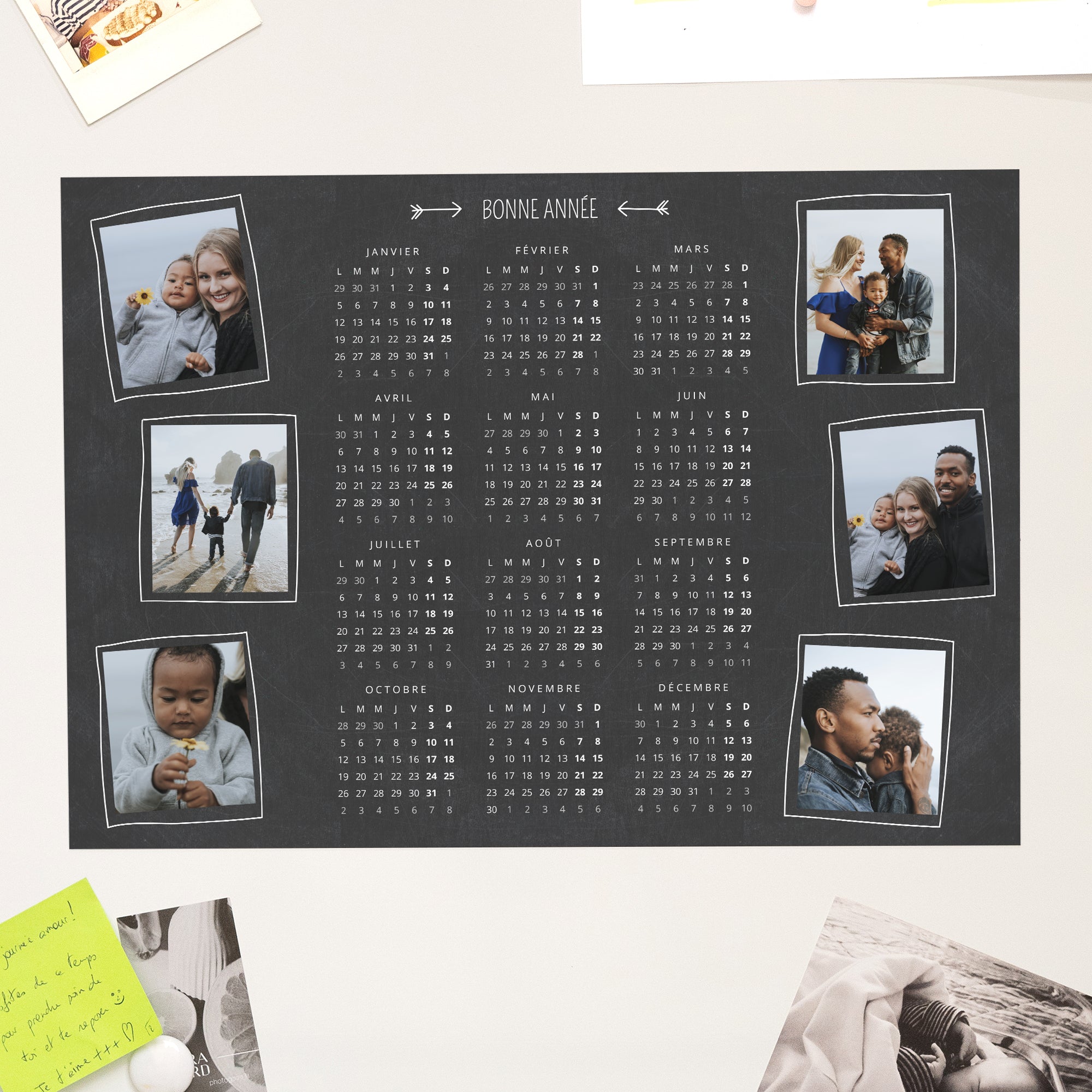 Calendrier Fin d'année Magnétique, monopage paysage Tableau-photo photo N° 1