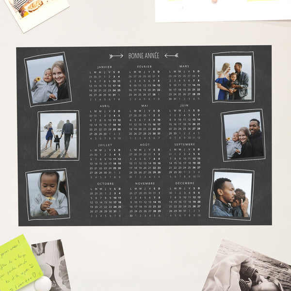 Calendrier Fin d'année Magnétique, monopage paysage Tableau-photo photo