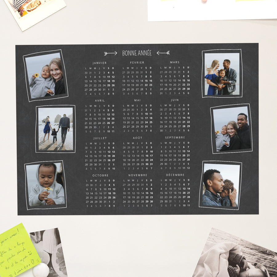 Calendrier Fin d'année Magnétique, monopage paysage Tableau-photo photo