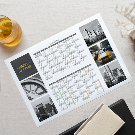 Calendrier Fin d'année Monopage paysage Autour du monde