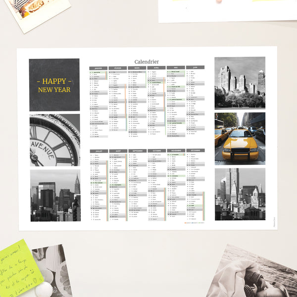 Calendrier Fin d'année Magnétique, monopage paysage Autour du monde photo