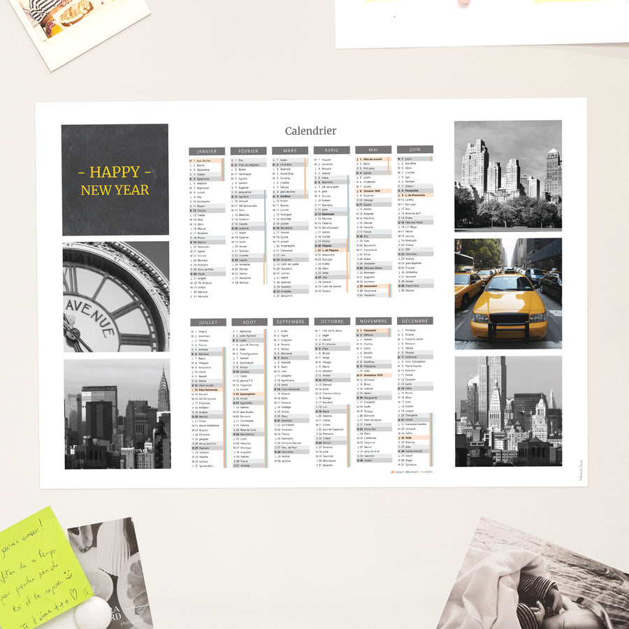 Calendrier Fin d'année Magnétique, monopage paysage Autour du monde photo