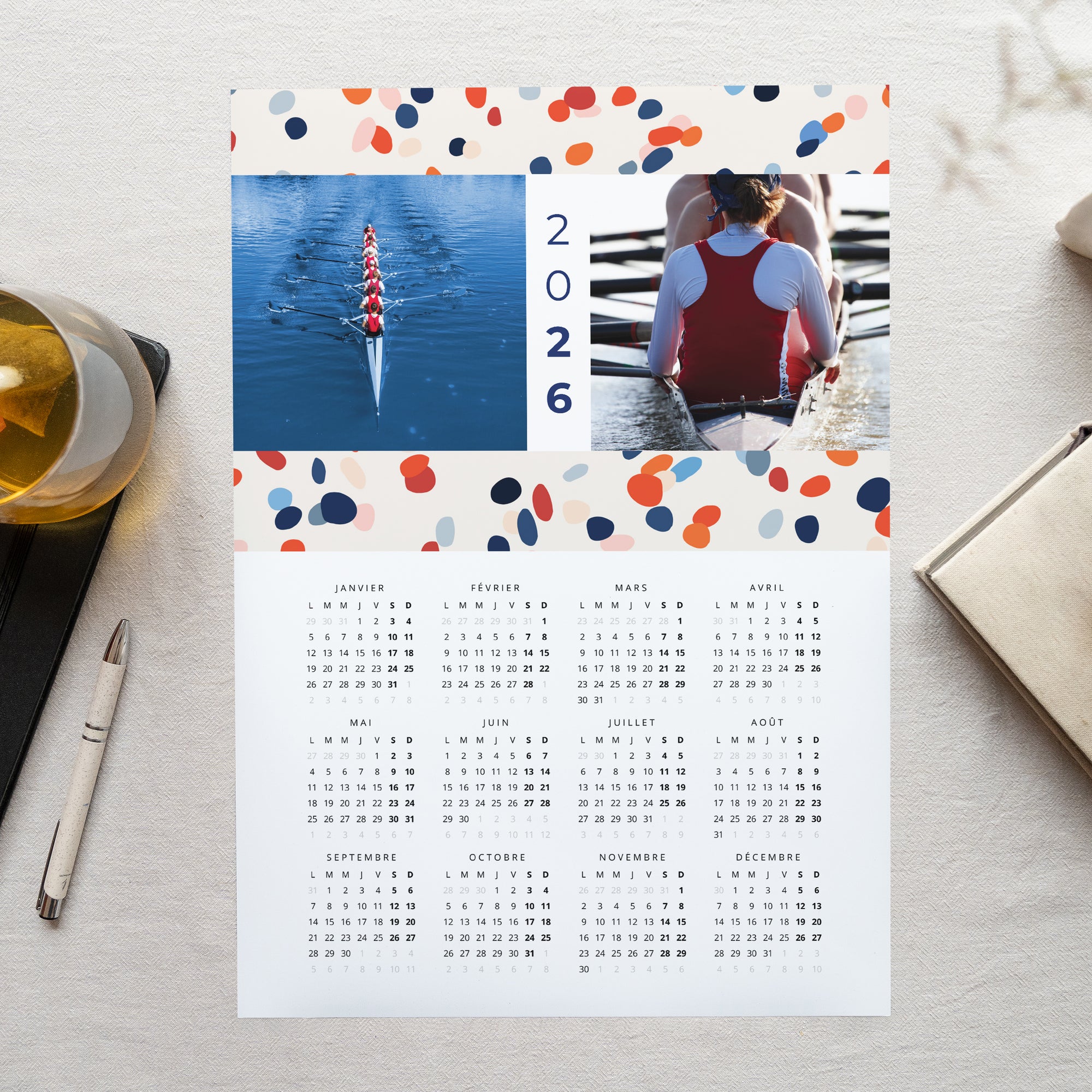 Calendrier Fin d'année Monopage portrait Festival de couleurs photo N° 1