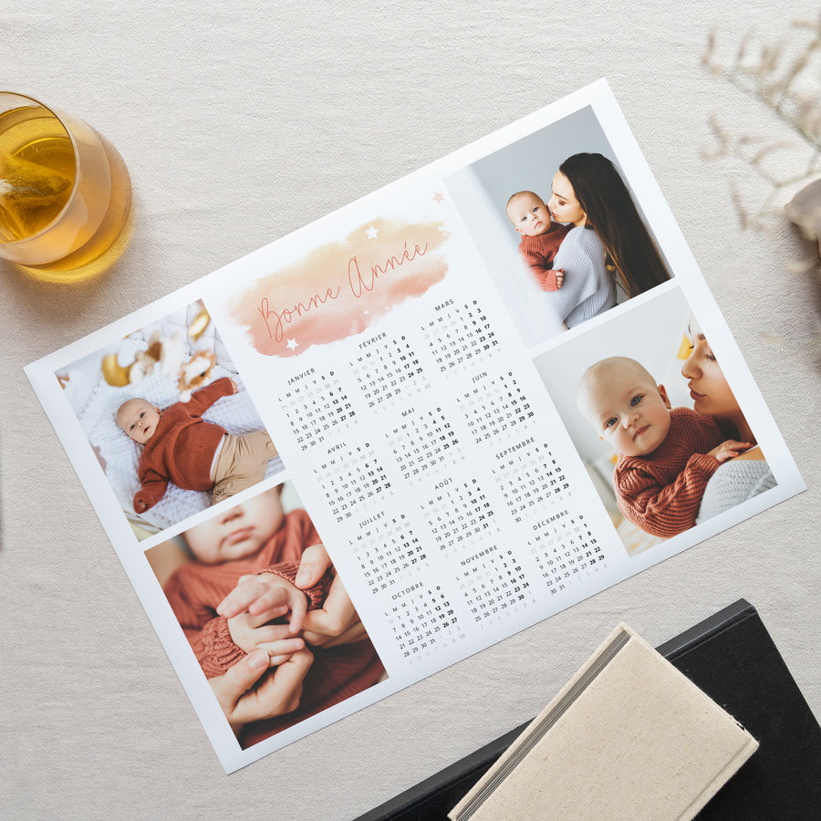 Calendrier Fin d'année Monopage paysage Souvenirs de Noël photo
