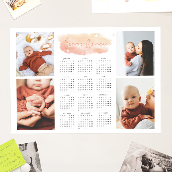 Calendrier Fin d'année Magnétique, monopage paysage Souvenirs de Noël photo