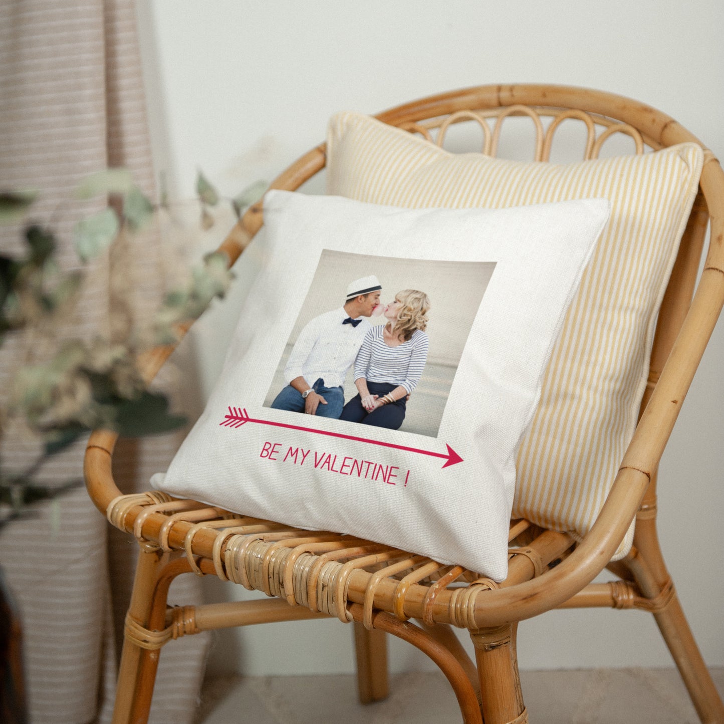 Coussin Objets Beige naturel Be my Valentine photo N° 2