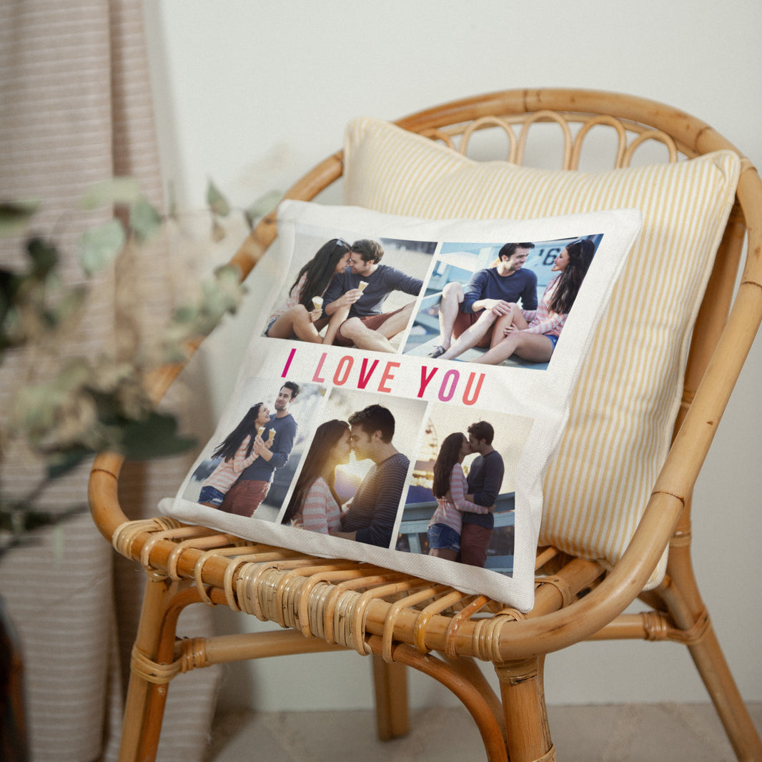 Coussin Objets Beige naturel I love you photo N° 2