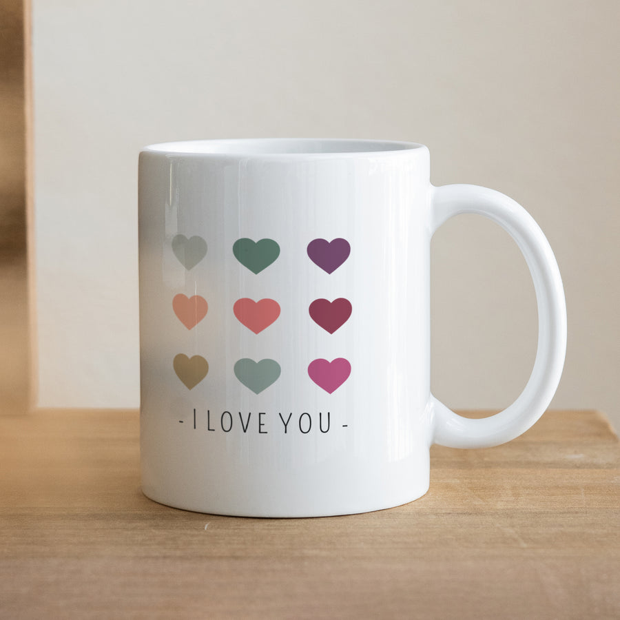 Mug Objets Blanc Coeurs de couleurs photo