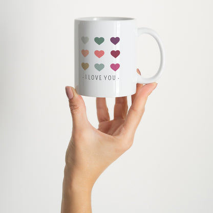 Mug Objets Blanc Coeurs de couleurs photo N° 2