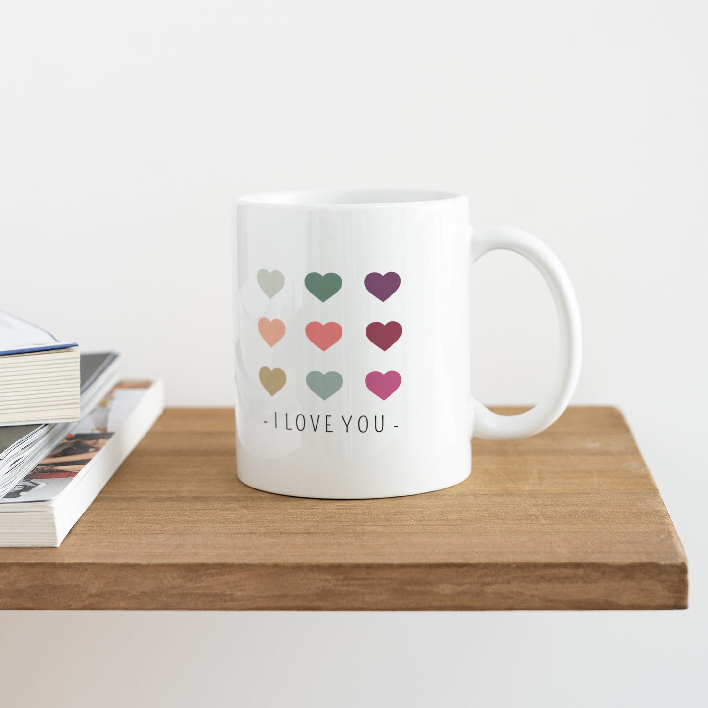 Mug Objets Blanc Coeurs de couleurs photo N° 4