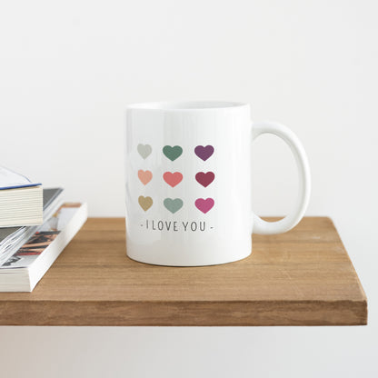 Mug Objets Blanc Coeurs de couleurs photo N° 4