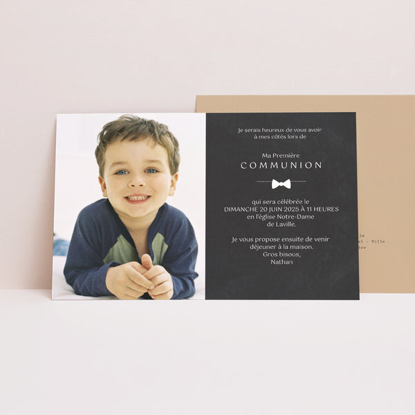 Faire-part Communion Paysage Noeud pap photo