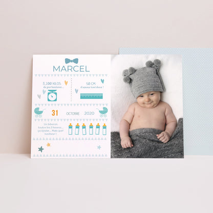 Faire-part Naissance Portrait Petits pictos photo N° 1