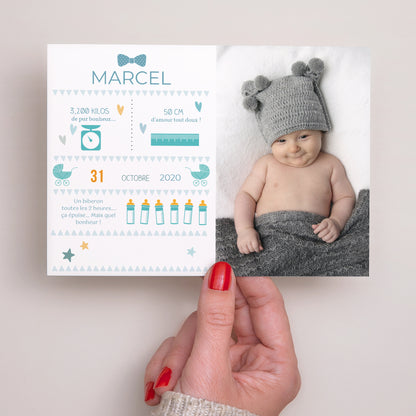 Faire-part Naissance Portrait Petits pictos photo N° 3