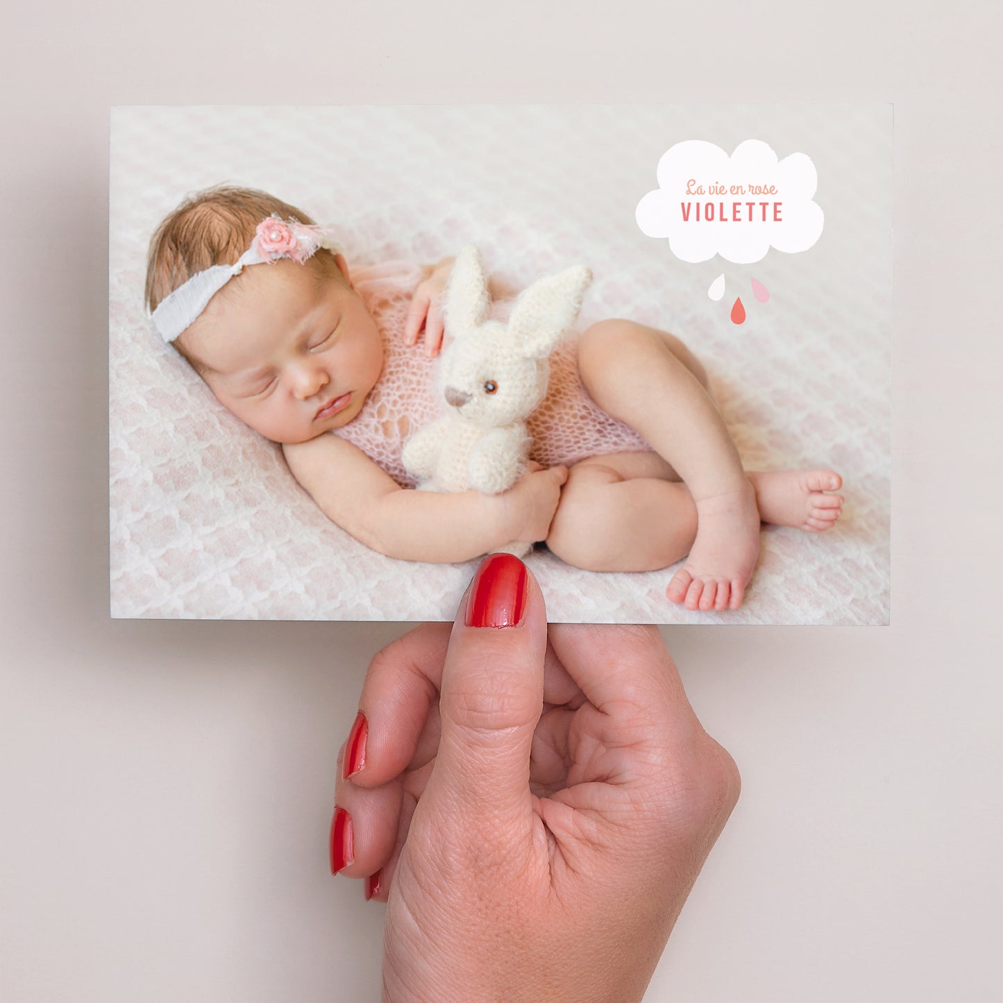 Faire-part Naissance Paysage Nuage Rose photo N° 3