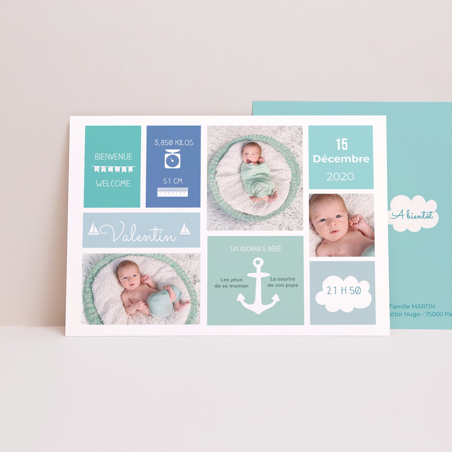 Faire-part Naissance Paysage Petits bateaux photo N° 1