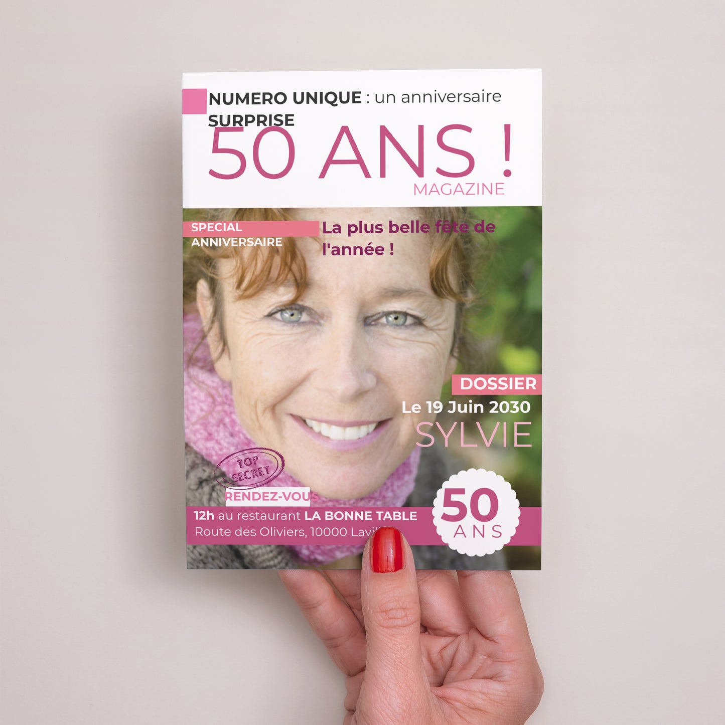 Invitations Anniversaire Adulte Portrait 50 ans Magazine photo N° 2