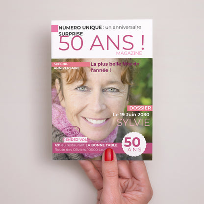 Invitations Anniversaire Adulte Portrait 50 ans Magazine photo N° 2