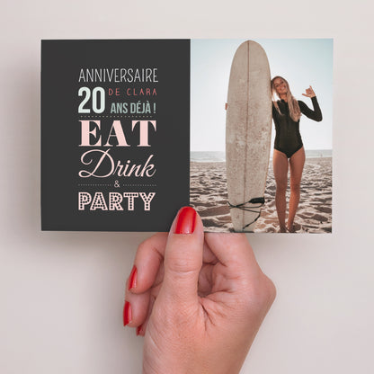 Invitations Anniversaire Adulte Paysage 20 ans Party photo N° 3