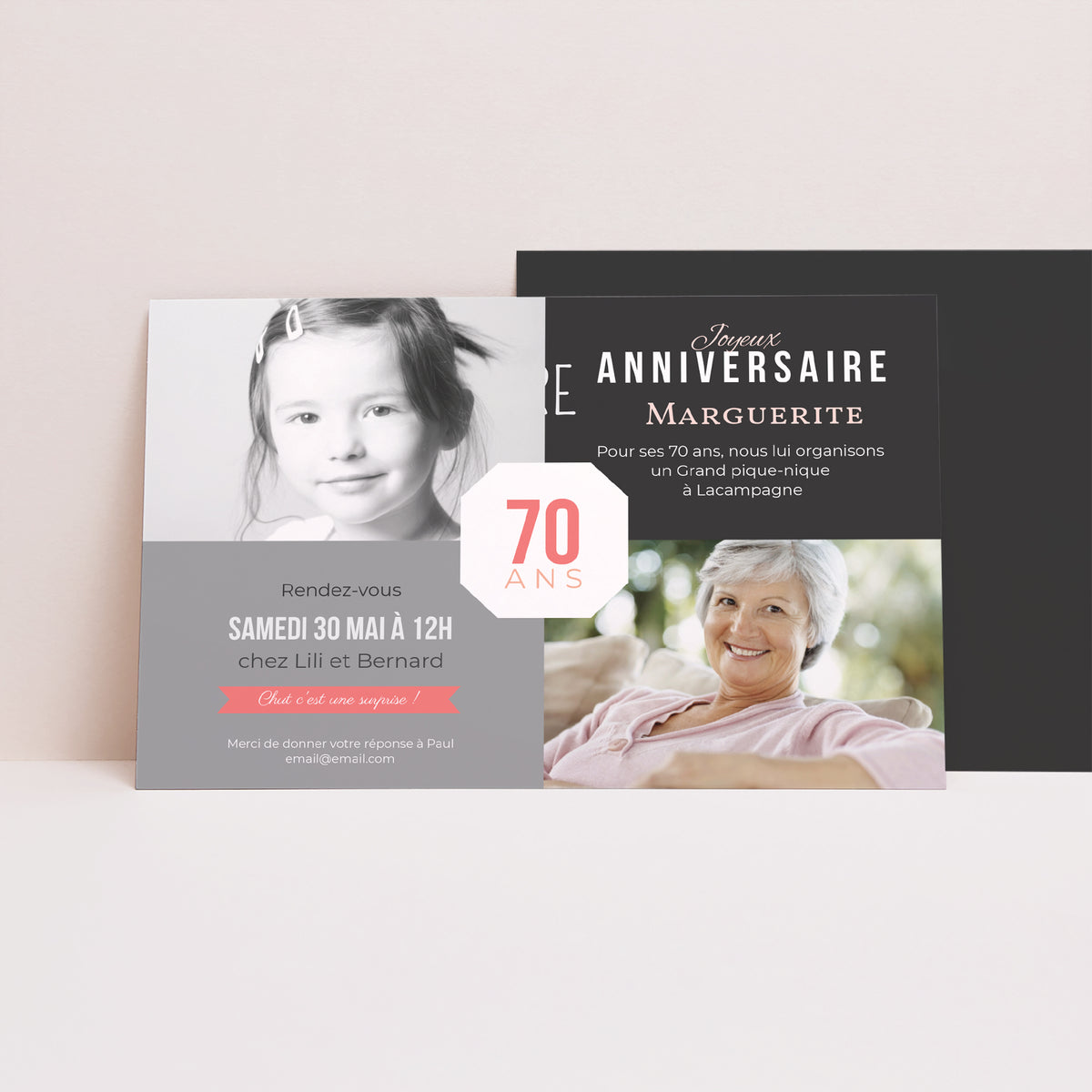 Invitations Anniversaire Adulte Paysage 70ème Anniversaire photo N° 1