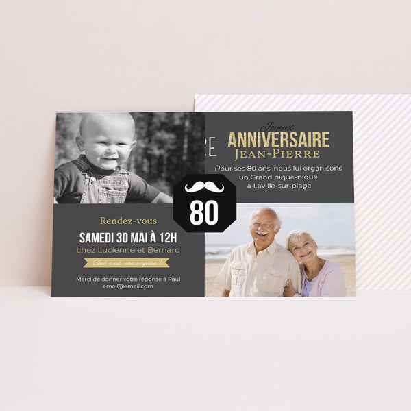 Invitations Anniversaire Adulte Paysage 80è Anniversaire photo
