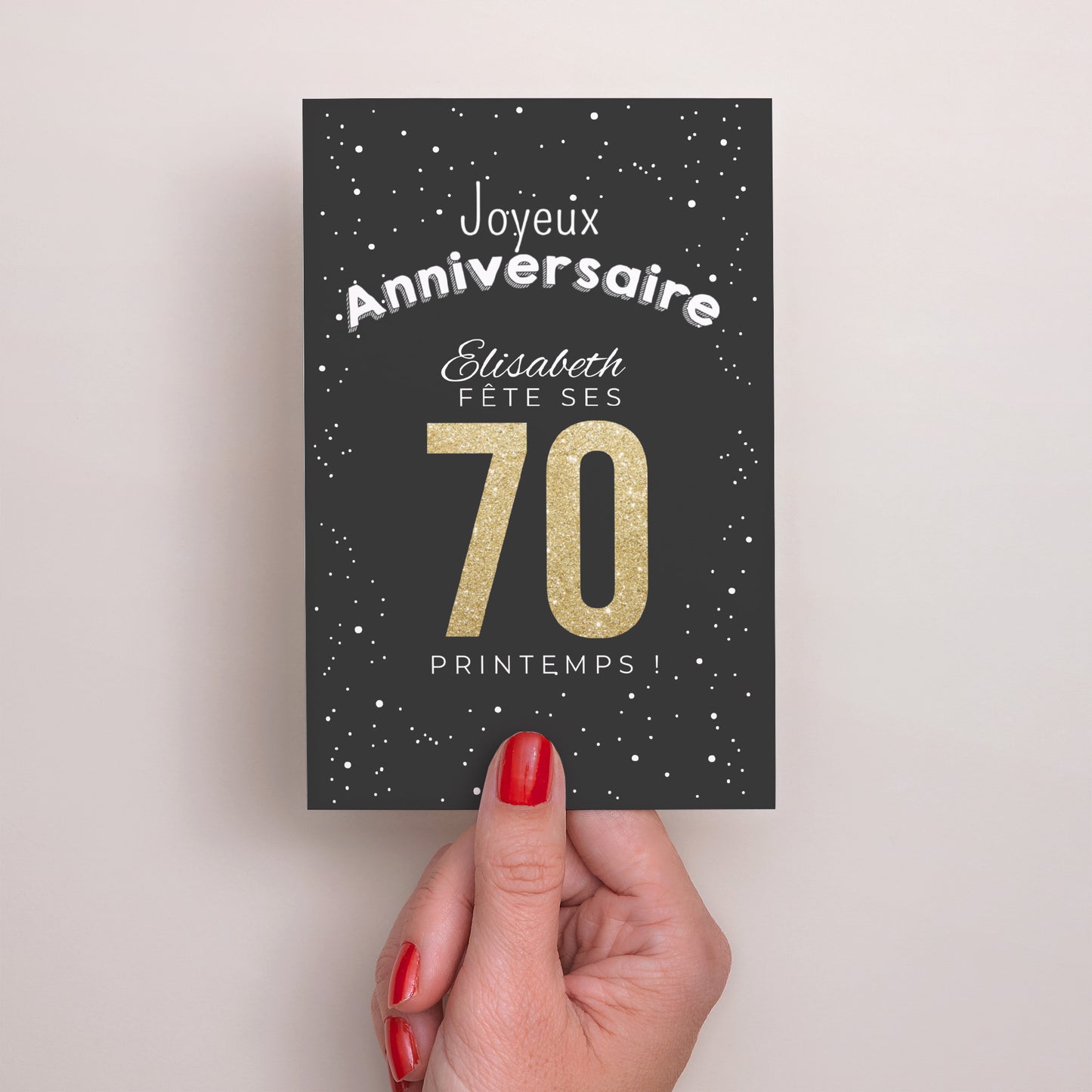 Invitations Anniversaire Adulte Portrait 70 doré photo N° 2