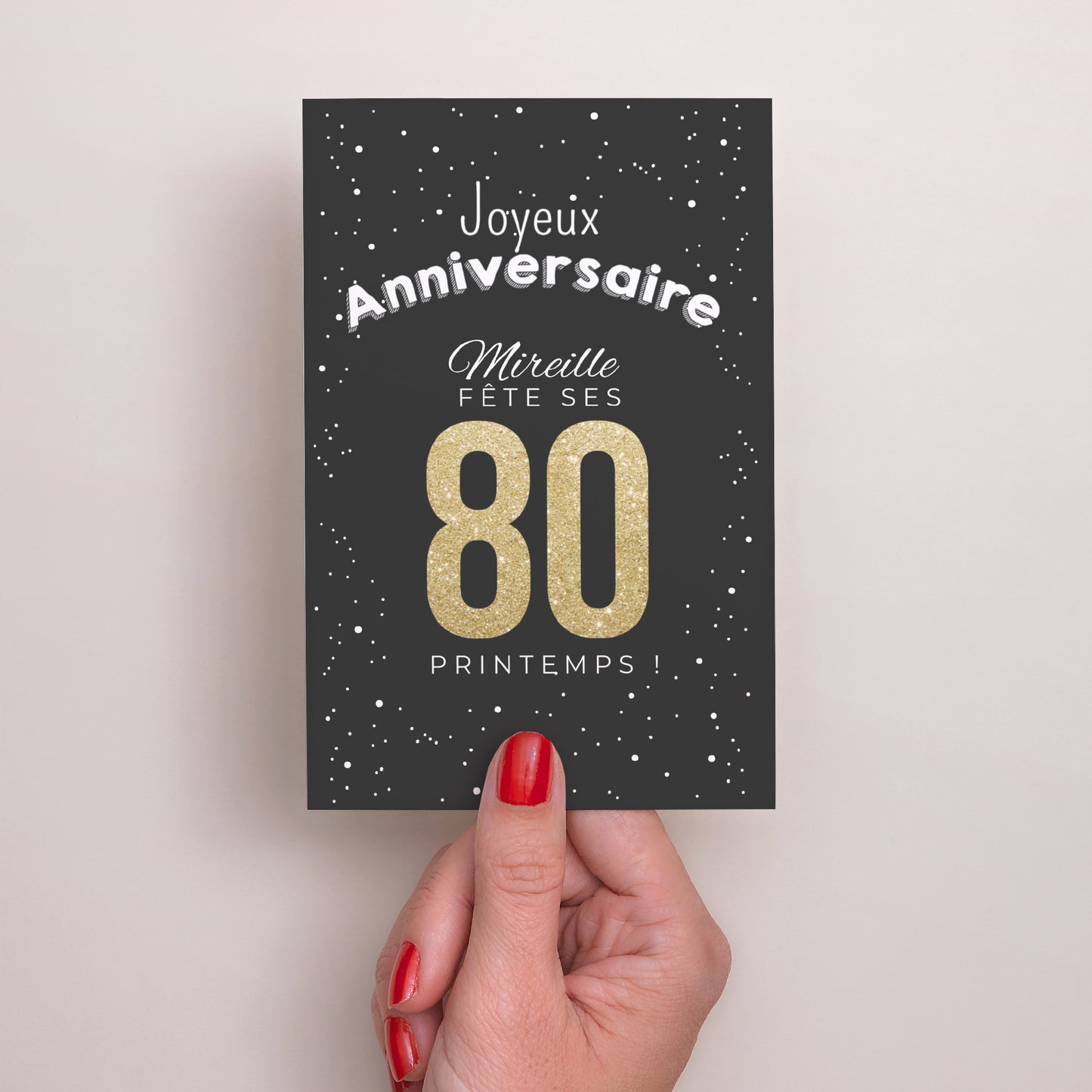 Invitations Anniversaire Adulte Portrait 80 ans dorés photo N° 2