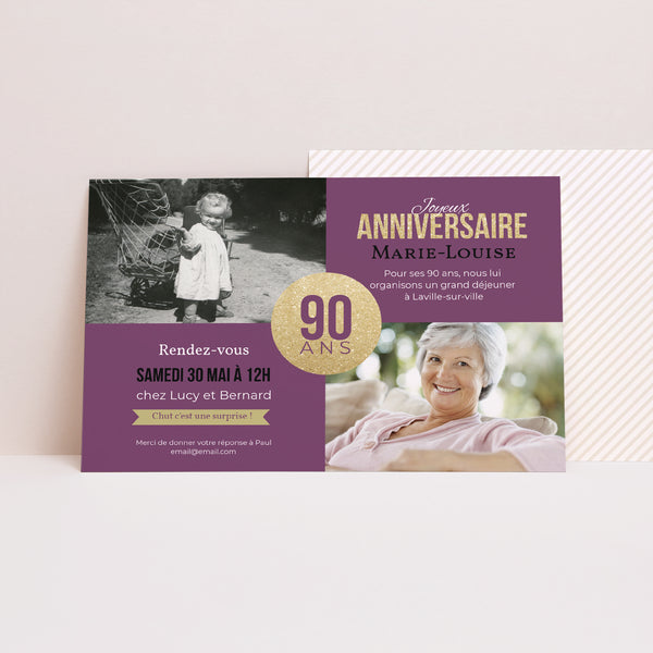 Invitations Anniversaire Adulte Paysage 90ème Anniversaire photo