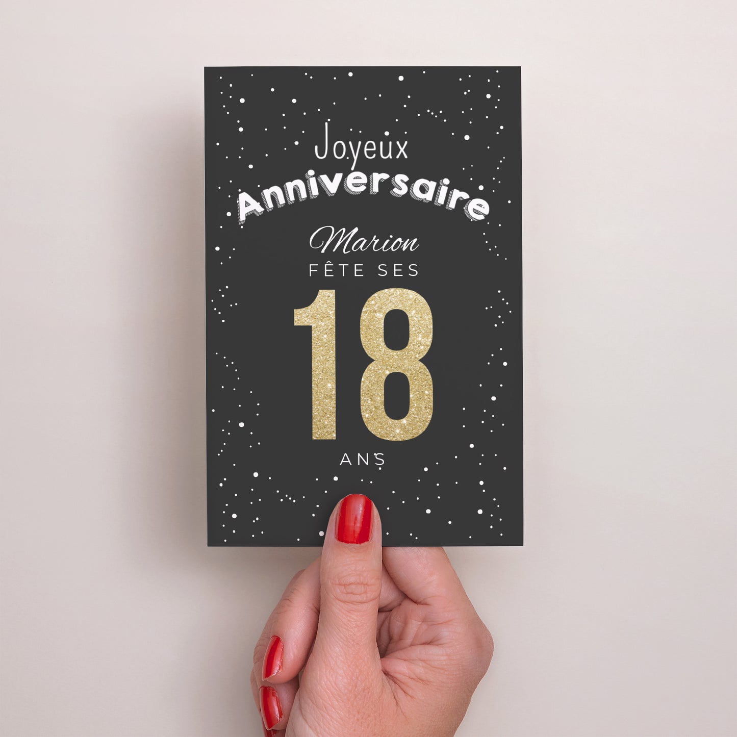 Invitations Anniversaire Adulte Portrait 18 doré photo N° 2