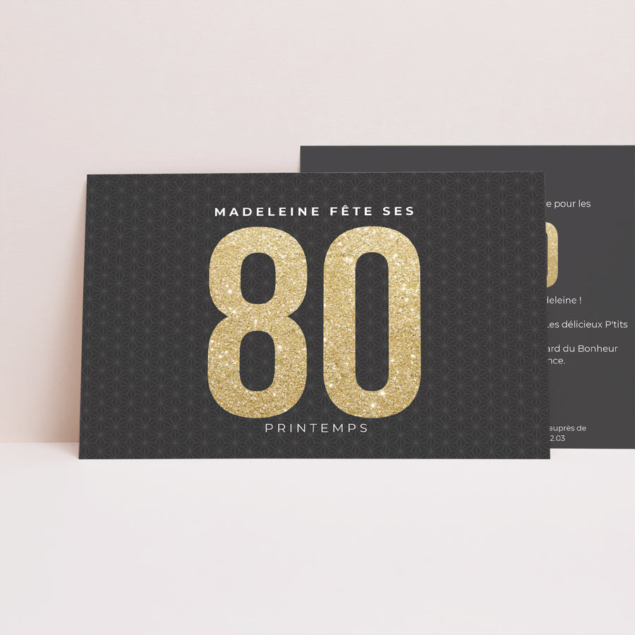 Invitations Anniversaire Adulte Paysage Or 80 photo