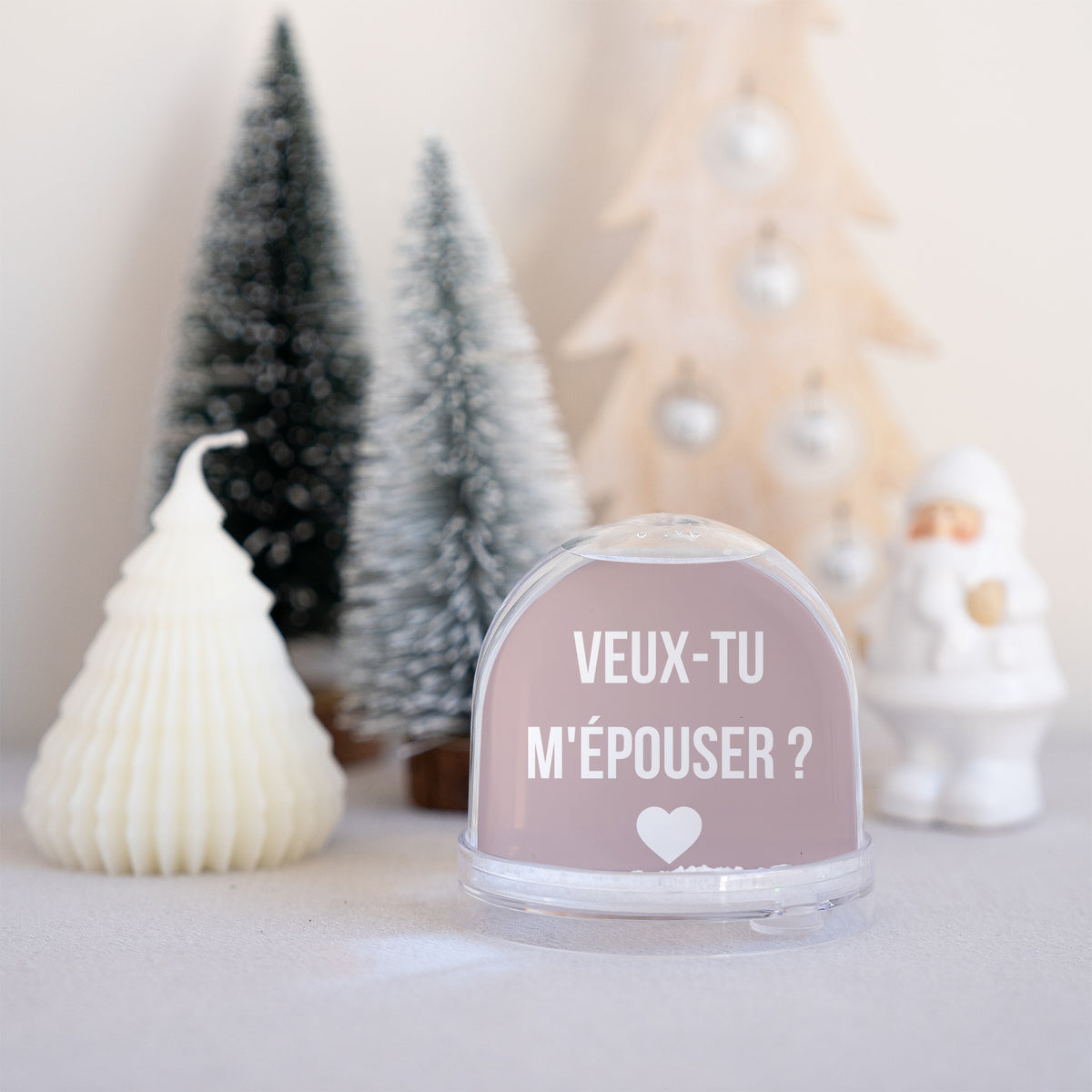 Boule à neige Fin d'année Verre Typo rose photo N° 5