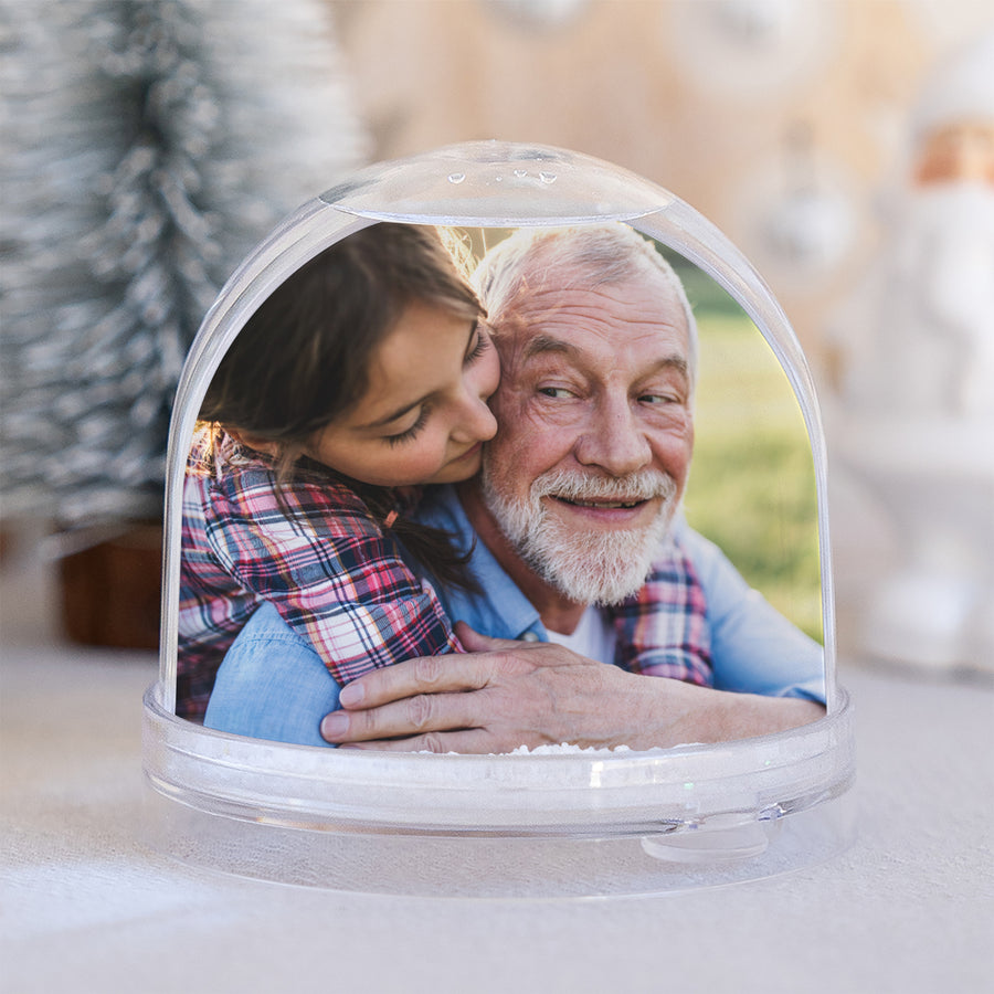 Boule à neige Fin d'année Verre Typo Bleue photo