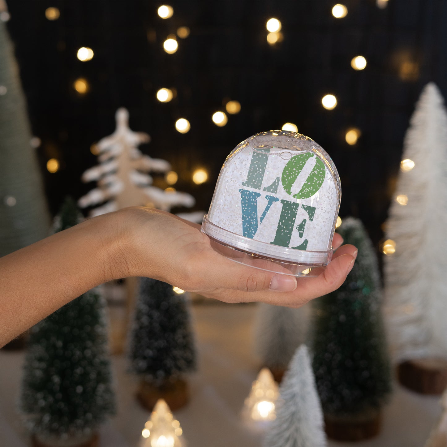 Boule à neige Fin d'année Verre Typo Bleue photo N° 3