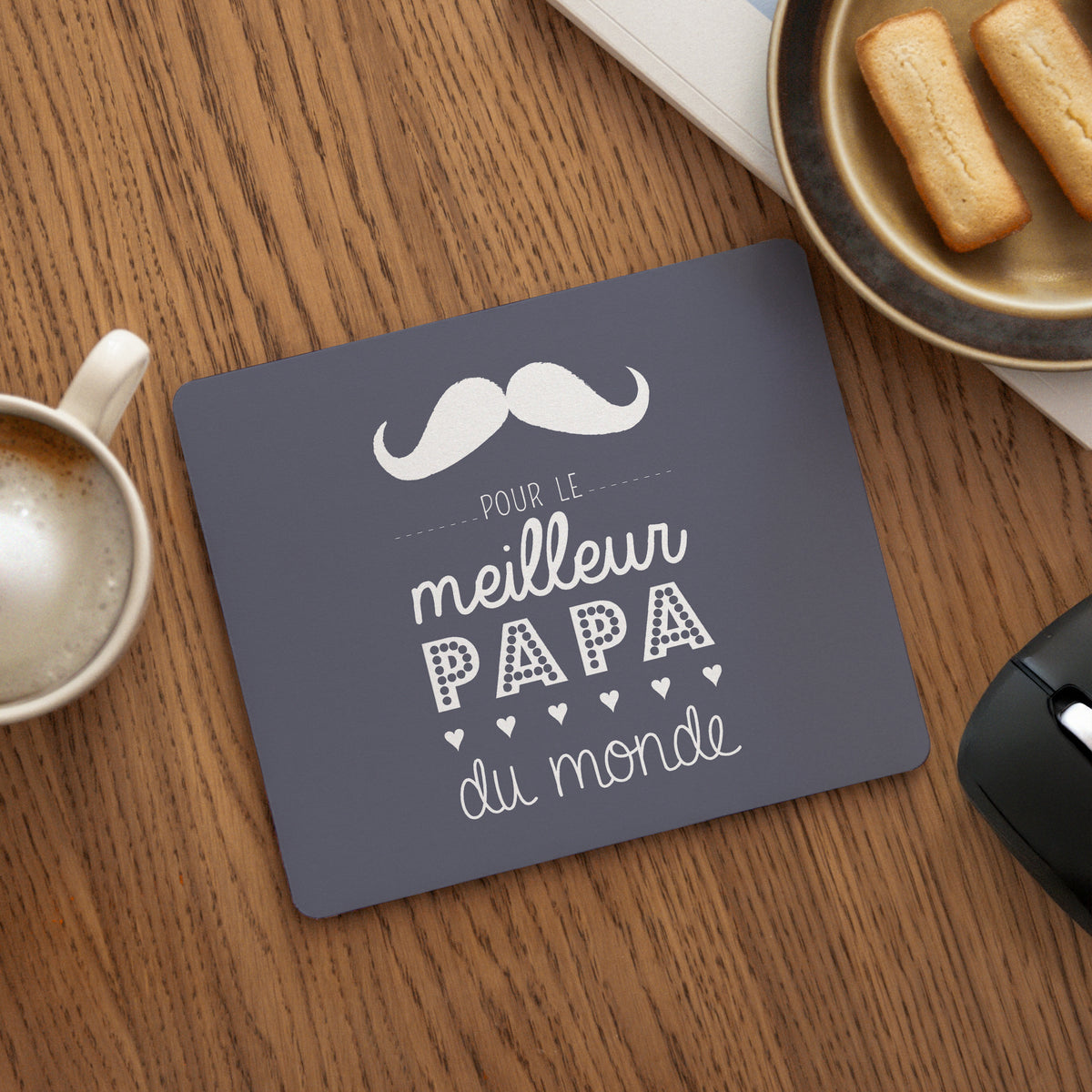 Tapis de souris Objets Rectangle Papa, le meilleur photo N° 1